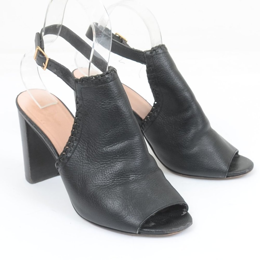 Kate Spade New York Blackโ Leather Mallorca Block Heels Slingback Women's 10